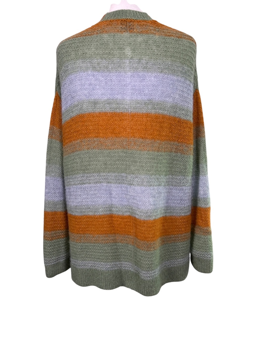 WRAP London Baby Alpaca Merino Wool Striped Cardigan US 12 Boho - Picture 6 of 12